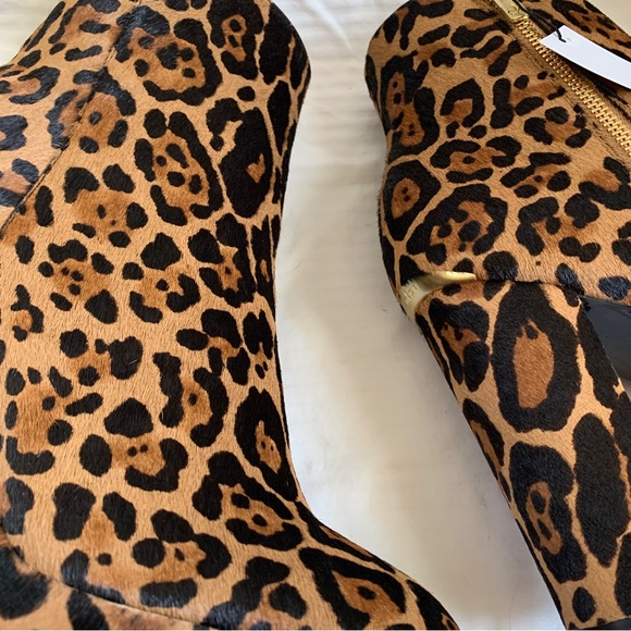 Calvin Klein MARTHA WINTER LEOPARD Calf Hair Platform Booties 8.5 M NWT - Picture 12 of 16